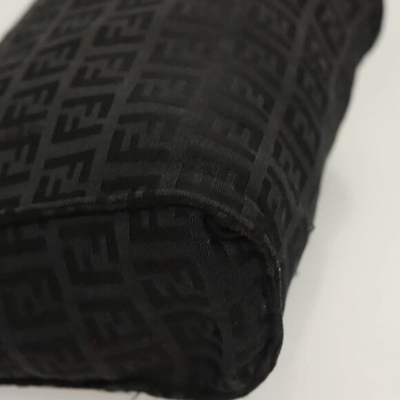 FENDI Zucchino Canvas Pouch Black Silver Auth - Picture 7 of 16